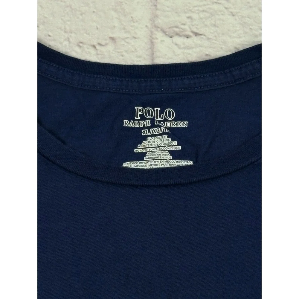 Polo‎ Ralph Lauren Mens XL 100% Cotton Classic Slim Fit Blue T Shirt Tagless